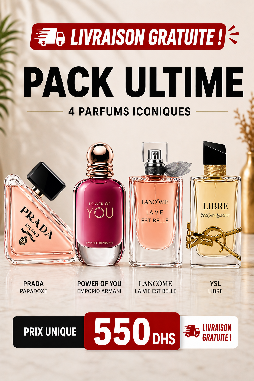 Pack La Vie Est Belle EDP + Prada Paradoxe EDP + Libre EDP + Power of You EDP (10ml x4)